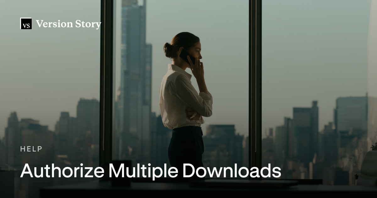 Authorize Multiple Downloads | Version Story